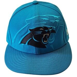 New Era Carolina Panthers NFL Hat Fitted‎ Cap Teal Blue Size 7 1/8